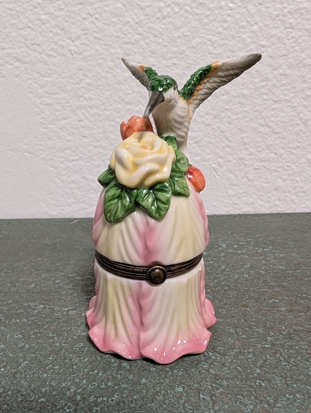 Vintage Hummingbird Trinket Box Dish - May Department Stores Co Spring Colorful